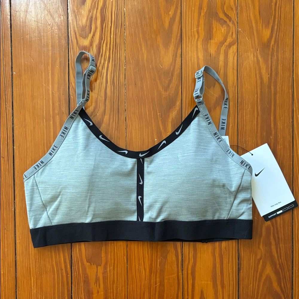 Nike Women's Gray and Black Sports Bra